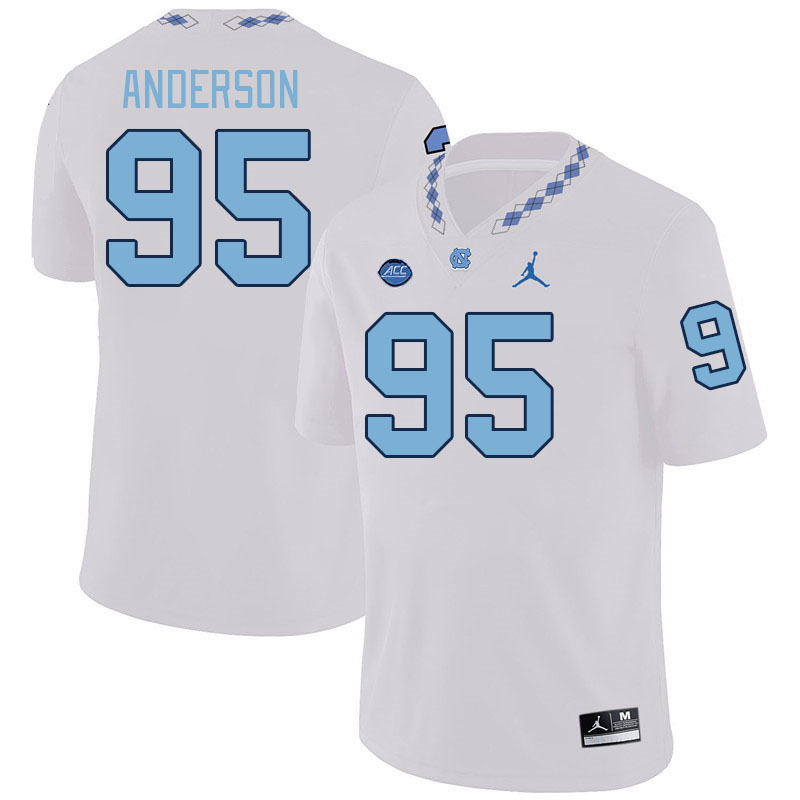 Men #95 Daniel Anderson North Carolina Tar Heels College Football Jerseys Stitched-White